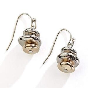 J. Jill NEW Sculpted Mixed Metal Drop Earrings NWT RARE